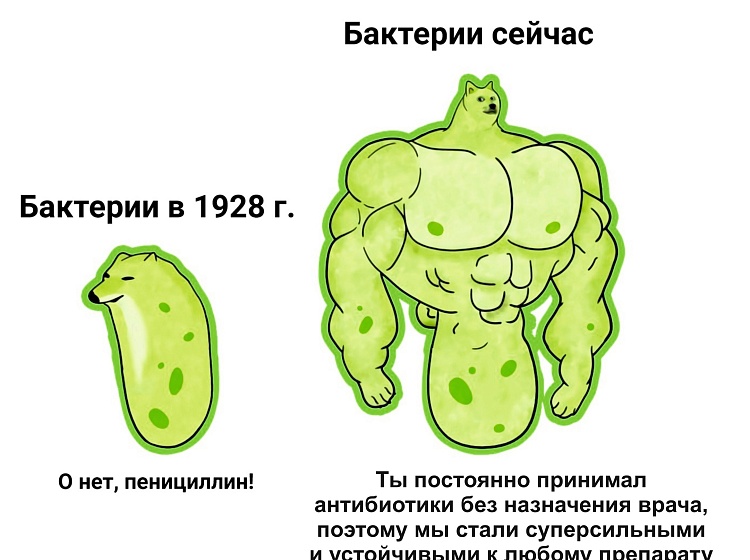 Нельзя принимать антибиотики бесконтрольно!